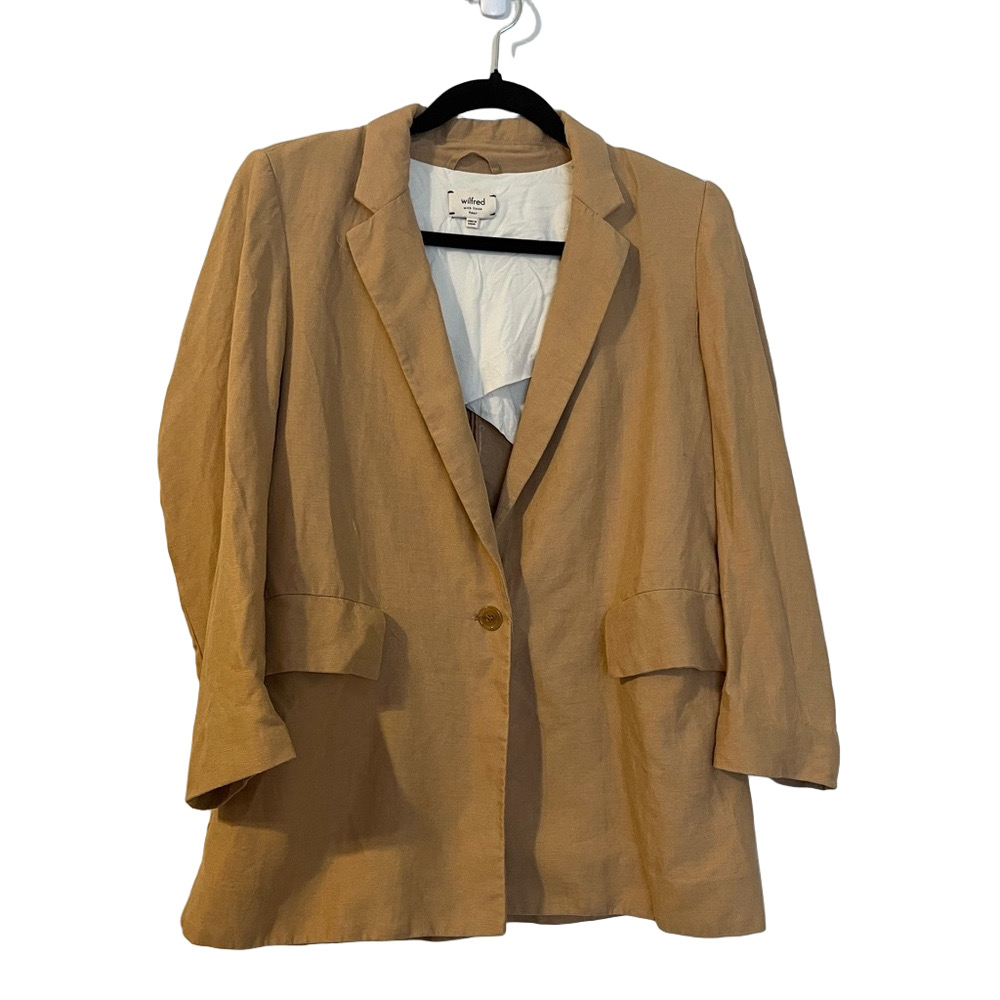 Wilfred Linen Blend Blazer Jacket Light Quirt Luxury Minimalist Size: 4 - Picture 2 of 6